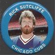 1984 Fun Foods Pins #32 Rick Sutcliffe Front