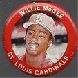 1984 Fun Foods Pins #33 Willie McGee Front
