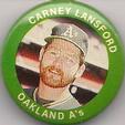 1984 Fun Foods Pins #55 Carney Lansford Front