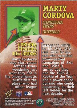 1996 Stadium Club Members Only 50 #47 Marty Cordova Back