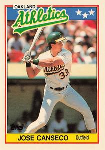 1988 Topps UK Minis - Collector's Edition (Tiffany) #10 Jose Canseco Front