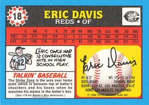 1988 Topps UK Minis - Collector's Edition (Tiffany) #18 Eric Davis Back