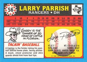 1988 Topps UK Minis - Collector's Edition (Tiffany) #56 Larry Parrish Back