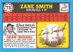1988 Topps UK Minis - Collector's Edition (Tiffany) #73 Zane Smith Back