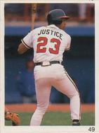 1993 Red Foley Stickers #49 David Justice Front