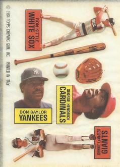 1984 Topps Rub-Downs #NNO Don Baylor / George Hendrick / Ron Kittle / Johnnie LeMaster Front