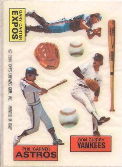 1984 Topps Rub-Downs #NNO Gary Carter / Phil Garner / Ron Guidry Front