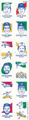 1986 Topps Tattoos #6 Ron Kittle / Pete Rose / Sammy Khalifa / Bruce Bochte / Cecil Cooper / Mookie Wilson / Scott McGregor / George Brett Front