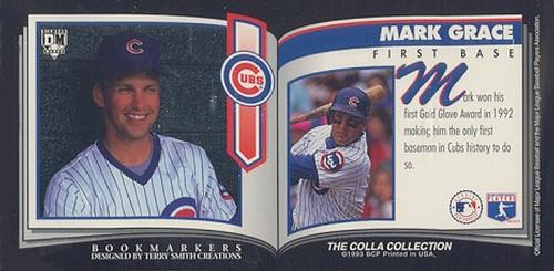 1993 Diamond Marks Bookmarkers #NNO Mark Grace Back