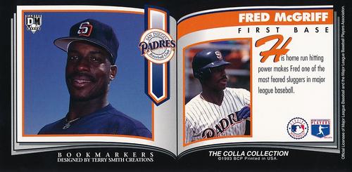 1993 Diamond Marks Bookmarkers #NNO Fred McGriff Back