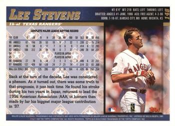 1998 Topps - Inaugural Devil Rays #148 Lee Stevens Back