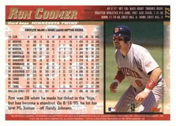1998 Topps - Inaugural Devil Rays #173 Ron Coomer Back