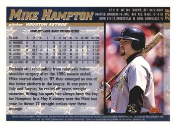 1998 Topps - Inaugural Devil Rays #226 Mike Hampton Back