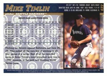 1998 Topps - Inaugural Devil Rays #422 Mike Timlin Back