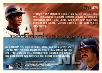1998 Topps - Inaugural Devil Rays #479 Mike Piazza / Ken Griffey Jr. Back