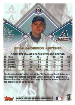 1998 Topps - Inaugural Devil Rays #496 Brian Anderson Back