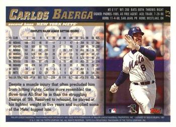 1998 Topps - Inaugural Diamondbacks #13 Carlos Baerga Back