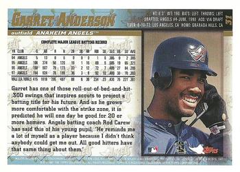 1998 Topps - Inaugural Diamondbacks #31 Garret Anderson Back