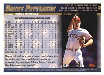 1998 Topps - Inaugural Diamondbacks #48 Danny Patterson Back