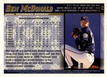 1998 Topps - Inaugural Diamondbacks #55 Ben McDonald Back