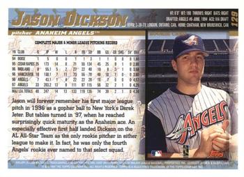 1998 Topps - Inaugural Diamondbacks #129 Jason Dickson Back