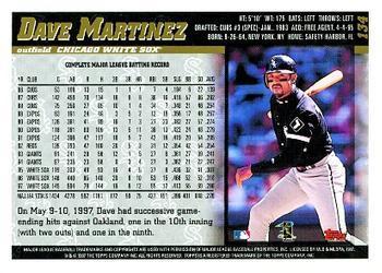 1998 Topps - Inaugural Diamondbacks #134 Dave Martinez Back
