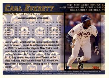 1998 Topps - Inaugural Diamondbacks #157 Carl Everett Back