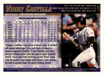 1998 Topps - Inaugural Diamondbacks #172 Vinny Castilla Back