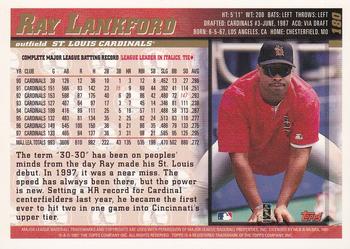 1998 Topps - Inaugural Diamondbacks #180 Ray Lankford Back