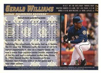 1998 Topps - Inaugural Diamondbacks #212 Gerald Williams Back