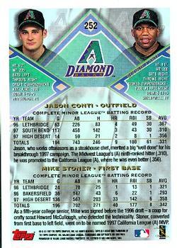 1998 Topps - Inaugural Diamondbacks #252 Jason Conti / Mike Stoner  Back