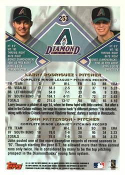 1998 Topps - Inaugural Diamondbacks #253 John Patterson / Larry Rodriguez Back