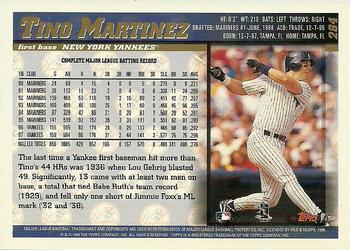 1998 Topps - Inaugural Diamondbacks #284 Tino Martinez Back
