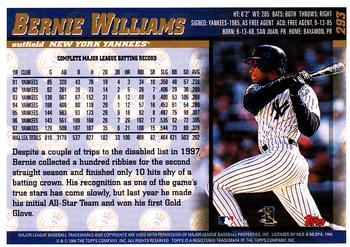 1998 Topps - Inaugural Diamondbacks #293 Bernie Williams Back