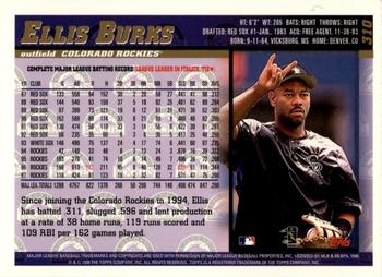 1998 Topps - Inaugural Diamondbacks #310 Ellis Burks Back
