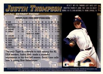 1998 Topps - Inaugural Diamondbacks #315 Justin Thompson Back