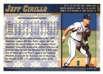 1998 Topps - Inaugural Diamondbacks #327 Jeff Cirillo Back