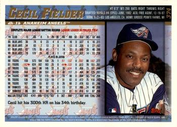 1998 Topps - Inaugural Diamondbacks #374 Cecil Fielder Back