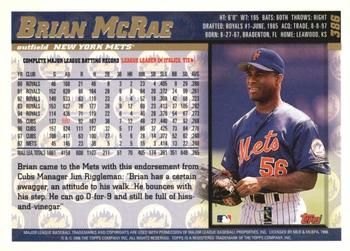 1998 Topps - Inaugural Diamondbacks #386 Brian McRae Back