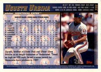 1998 Topps - Inaugural Diamondbacks #396 Ugueth Urbina Back