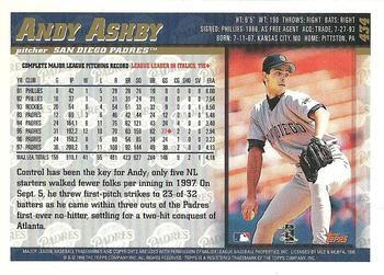 1998 Topps - Inaugural Diamondbacks #434 Andy Ashby Back