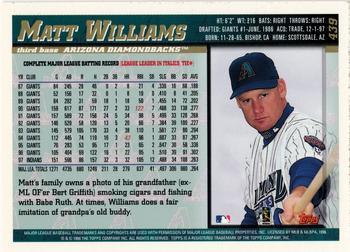 1998 Topps - Inaugural Diamondbacks #439 Matt Williams Back