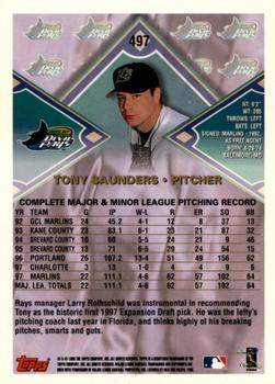 1998 Topps - Inaugural Diamondbacks #497 Tony Saunders Back