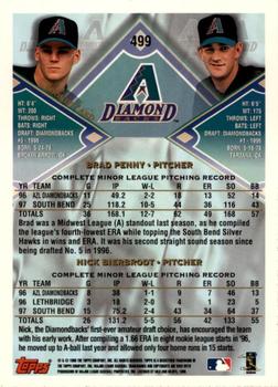 1998 Topps - Inaugural Diamondbacks #499 Brad Penny / Nick Bierbrodt Back