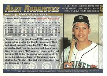 1998 Topps - Inaugural Diamondbacks #504 Alex Rodriguez Back