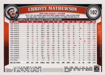 2011 Topps #102 Christy Mathewson Back