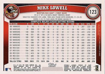 2011 Topps #123 Mike Lowell Back