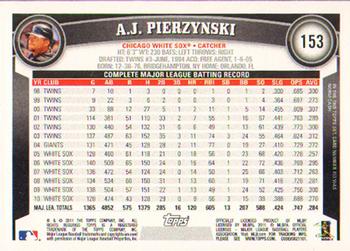 2011 Topps #153 A.J. Pierzynski Back