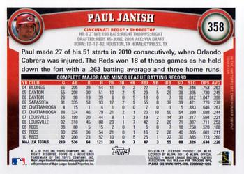 2011 Topps #358 Paul Janish Back