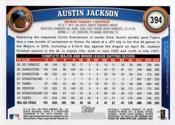 2011 Topps #394 Austin Jackson Back